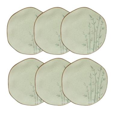 Imagem de Conjunto 6 Pratos Raso 27,5 cm Ryo Bambu Porcelana Oxford