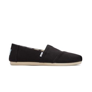 Imagem de TOMS Tênis feminino Alpargata Slip-On, Lona de algodão reciclado larga preta, 5.5 Wide