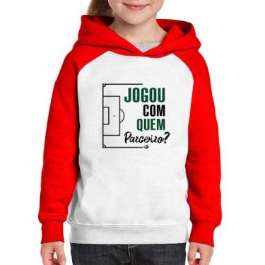 Imagem de Moletom Infantil Jogou com quem parceiro - Foca na Moda, Branco, Verme