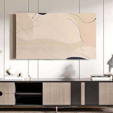 Imagem de Capa protetora de tela de TV interna para LCD LED, padrão de lavagem à máquina, pano de capa de TV, tipo decoração de sala de estar interna capas à prova de poeira - C | | 27 polegadas