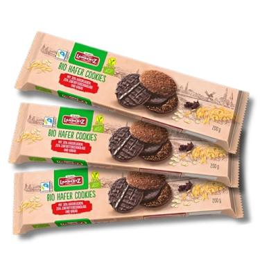 Imagem de Hafer Cookies Dark - Biscoitos de cacau e aveia com chocolate amargo Lambertz 3x 200g – Total 600g