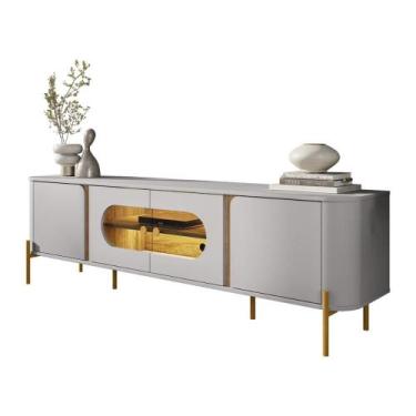 Imagem de Rack Juquehy TV 75 Polegadas com 4 Portas e Pés Em Aço - Móveis Bechar