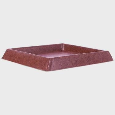 Imagem de Conjunto de 10 Pratos para Vaso de Plantas Quadrado 21 Afort Marrom