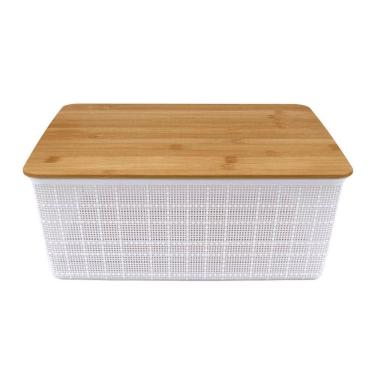 Imagem de Caixa Organizadora com Tampa Bambu 12L - A\CASA
