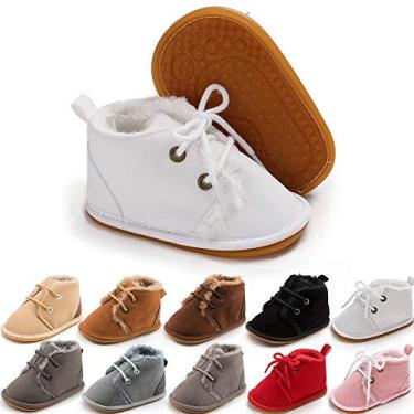 Imagem de Botas de inverno Meckior unissex para bebês meninos, sola de borracha de veludo antiderrapante, A07-white, 12-18 Months Toddler