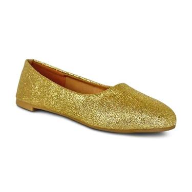 Imagem de NORTY Sapatilha de bailarina moderna para meninas, sem salto, tamanho único pequeno, Glitter dourado, 2 Little Kid
