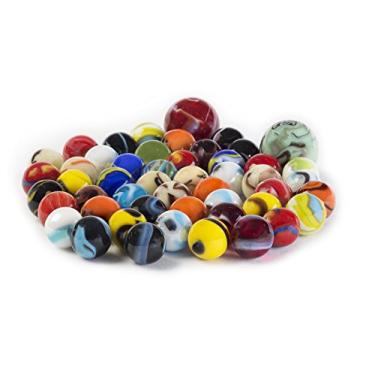 Imagem de Ader Products Glass Marbles Bulk, Set of 50, (48 Players and 2 Shooters) Assorted Colors, Styles, and Finishes. Marble Games