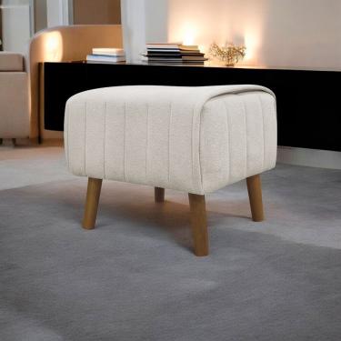 Imagem de Puff Decorativo Retangular Verso Bouclé Premium - Bege Buclê