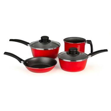 Imagem de Conjunto De Panelas 4 Peças Multiflon Essencial Antiaderente Vermelho