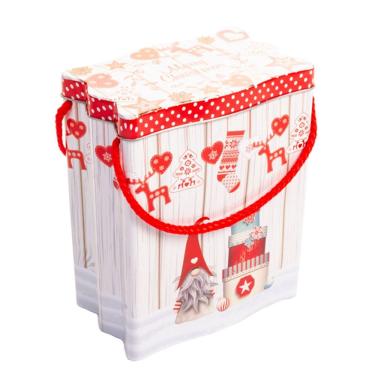 Imagem de Lata Para Presente De Natal Com Alça - 14cm X 9cm X 17cm