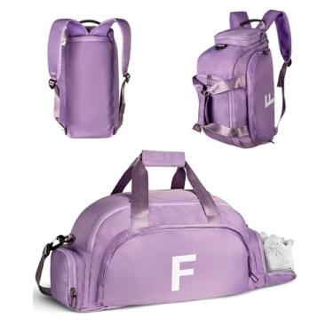Imagem de Vogewood Presentes de aniversário para meninas de 4, 5, 6, 7, 8, 9, 10, 11, 12 e 13 anos, bolsas de ginástica com compartimento para sapatos, bolsa esportiva personalizada para meninas, monograma para