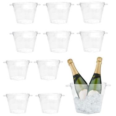 Imagem de Kit 10 Baldes de Gelo Acrílico 4,5 Litros para Bebidas Eventos Bares -