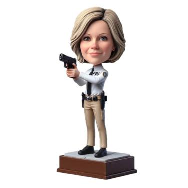 Imagem de Agente FBI Mulher Bobblehead Feito à Mão a partir da Foto Top Presente de Aniversário do Dia do Trabalho para Bravura Irmãs Amadas Sobrinhas Amigas Perfeito para Decoração de Prateleiras Token