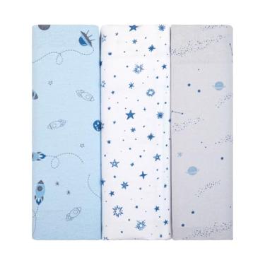 Imagem de Kit com 3 Cueiros Flanelados para Bebê 80x80 cm – 100% Algodão – Tecido Suave e Antialérgico – Enxoval Recém-Nascido – Era Uma Vez (Espaço)