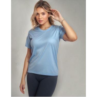 Imagem de Camisa Academia Esportiva Com Proteção Uv Feminina Treino Básica - MC 