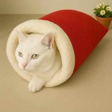 Imagem de Cama Toca Para Gatos Saco De Dormir Ultra Macio Em Sherpa Peludinha Ma