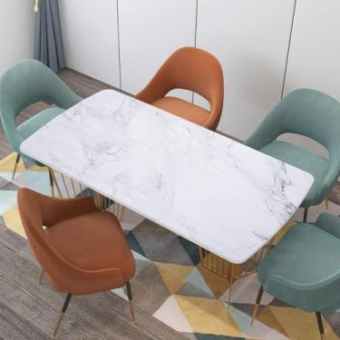 Imagem de Toalha De Mesa De Pvc Retrô, Imitação De Mármore Grão De Vidro Macio Plástico à Prova D'água à Prova De óleo Tapete De Mesa De Centro Para Sala De Estar Doméstica, 4, 60x120cm