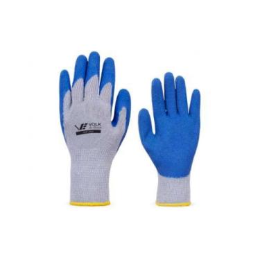 Imagem de Luvas de Segurança em Algodão com Látex Azul Tamanho 8 - Volk do Brasi