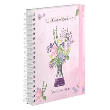Imagem de Agenda Diária Plus 2026 Personalizada Profissões Floral Biomedicina Rosa