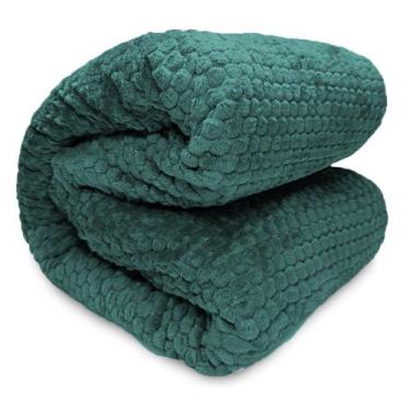Imagem de Cobertor de Microfibra Casal Corttex Lugano Esmeralda 1,80m x 2,20m - 