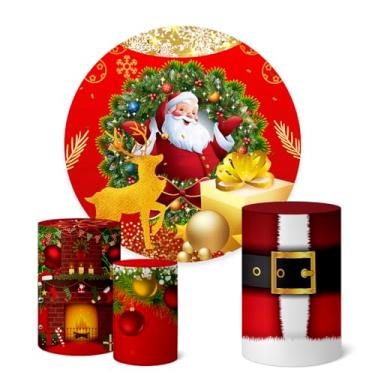 Imagem de Trio Capas Cilindro + Painel Sublimado Festa 1,50m Natal (K1NAT053)