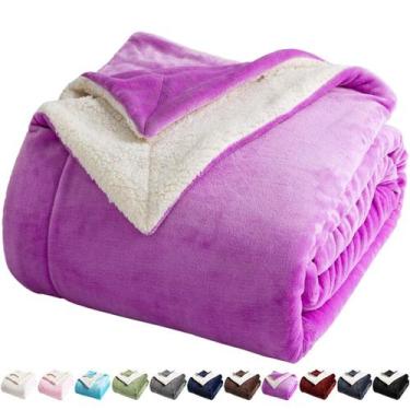 Imagem de Manta LBRO2M Sherpa Fleece King Size Roxa