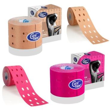 Imagem de Kit 2 Rolos Bandagem CureTape Tipo Kinesio Taping para Fisioterapia e 