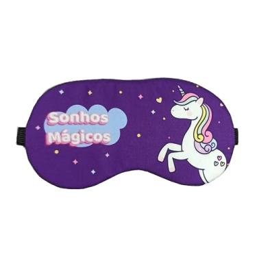 Imagem de Tapa Olhos Unicórnio Roxo Másca de Dormir Sonhos Mágicos Confortável Elástico