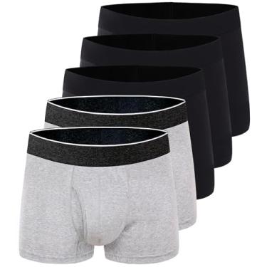 Imagem de AIRCUTE Cueca boxer masculina para incontinência urinária, lavável, à prova de vazamento, absorção de absorção de 60 ml, pacote com 5 (M, preto 3-cinza2)