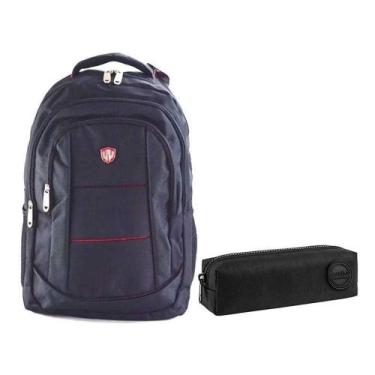 Imagem de Kit Mochila Escolar Notebook Sbfp-6203 E Estojo Académie Preto - Fusec