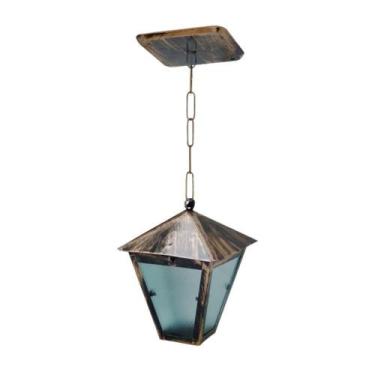 Imagem de Luminária De Teto Colonial Em Alumínio Fundido Ouro 19x6cm - OURO MINA