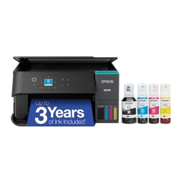 Imagem de Epson EcoTank ET-2980 Impressora supertank colorida sem fio com até 3 anos de tinta, tanques recarregáveis, perfeita para casa, 15 PPM, tela colorida de 3,7 cm, impressão frente e verso automática