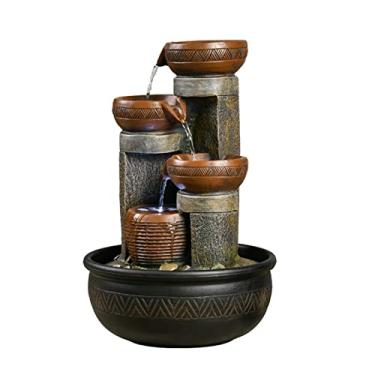 Imagem de XFNVXC Fonte decorativa interna de mesa fonte de água relaxante para área de trabalho com sons de água em cascata para sala de estar ou quarto, fonte de jardim para casa
