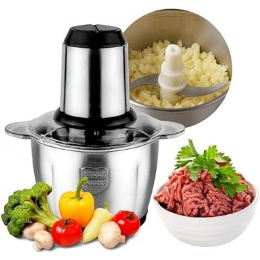 Imagem de Processador Triturador Moedor de Alimentos 3 Litros Elétrico 110v ou 220v 450W Aço Inox Potente | APOLLO'S STORE (3L / SEM ALÇA, 220v)