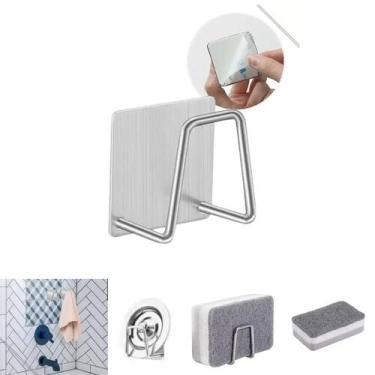 Imagem de Suporte Adesivo Esponja Bucha Pia Aço Inox Louça Cozinha - Saz