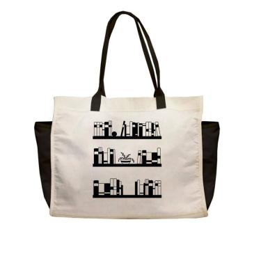 Imagem de Ecobag grande big GG algodão ecológico sustentável bolsa cru ou preto ecobags escola necessaire presente natal amigo ocu