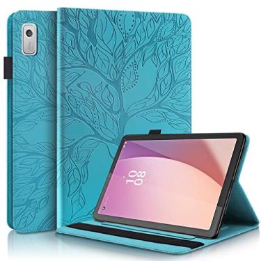 Imagem de TIPOYOROO Capa para Lenovo Tab M9 22.9 cm (TB-310FU, lançado em 2023), capa dobrável fina de couro PU leve com suporte para cartão para tablet Lenovo Tab M9 9 polegadas 2023 Android - turquesa