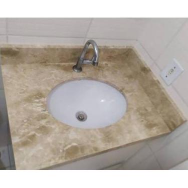 Imagem de Lavatório com cuba de louça - Travertino , bege, P