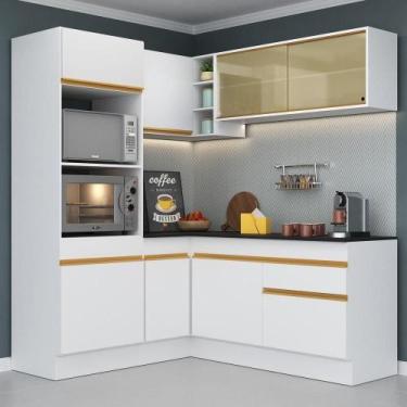 Imagem de Cozinha Completa De Canto Mp2098 Com Armário E Balcão Branca - MULTIMO