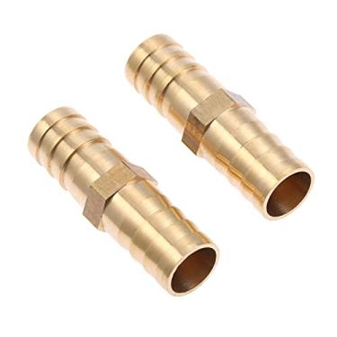 Imagem de 2pcs 6-19mm bronze igual barbeado barbed mangueira de marceneiro conector ar combustível tubo de água tubulação de gás pneumático gás redutores YYDFPIIA (Color : 14mm)