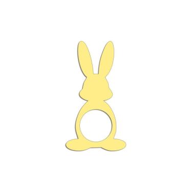 Imagem de Porta Guardanapo Coelho Frente Kit 4 Peças 5,5cmx10cm- Cria Arte Laser Amarelo