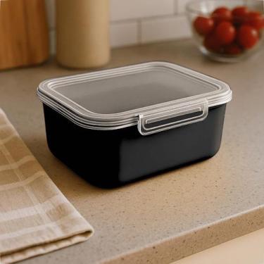 Imagem de Pote Plásticos 1L Com Trava Kit Para Marmita Fitness Microondas e Gela