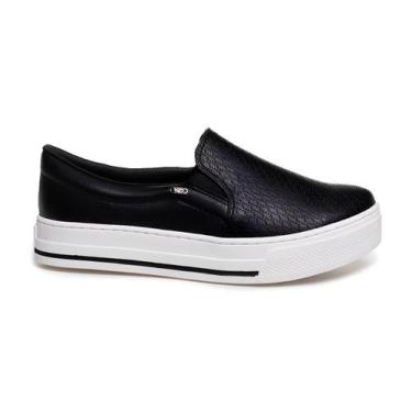 Imagem de Tênis Feminino Via Marte 027027 Slip on, 38, Preto