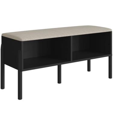 Imagem de Sapateira Banco Hall De Entrada PÃ:copyright:s Madeira Moss A03 Nero Preto - Lyam Decor