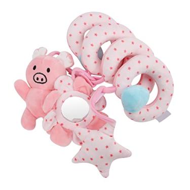 Imagem de Ymiko Brinquedo Bonito Em Espiral para Carrinho de bebê, Chocalho de Atividade Infantil, Brinquedo Recém-nascido de Pelúcia Macia (Porco Rosa)
