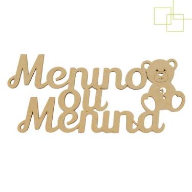 Imagem de Aplique em MDF Para Decoração Parede Chá Revelação Painel Menino ou Me