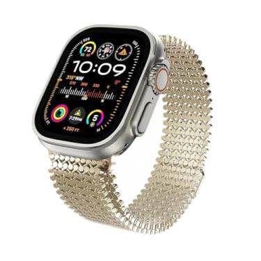 Imagem de SOMKB Pulseira para Apple Watch Ultra 2 1 de 49 mm, 46 mm, 45 mm, 44 mm, 40 mm, 41 mm e 42 mm, para IWatch Series 10, 9, 8, 7, 6, 5, 4 e Se (ouro champanhe, 42/44/45/49 mm)