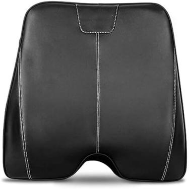 Imagem de Almofada Lombar - Almofada De Suporte Lombar De Couro Pu, Encosto De Carro De Espuma De Memória, Design Ortopédico De Alívio Da Dor Nas Costas, Travesseiro Lombar Para Cad, Svart, One Size