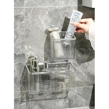 Imagem de Suporte de parede para escova de dentes adesivo de parede para escova de dentes, escova de dentes elétrica, pasta de dente, lâmina, pincel de maquiagem, cosméticos, suporte de copo suspenso