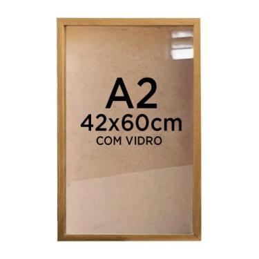 Imagem de Moldura Quadro Caixa 3cm A2 42x60cm Foto Poster Ilustração Com Vidro -